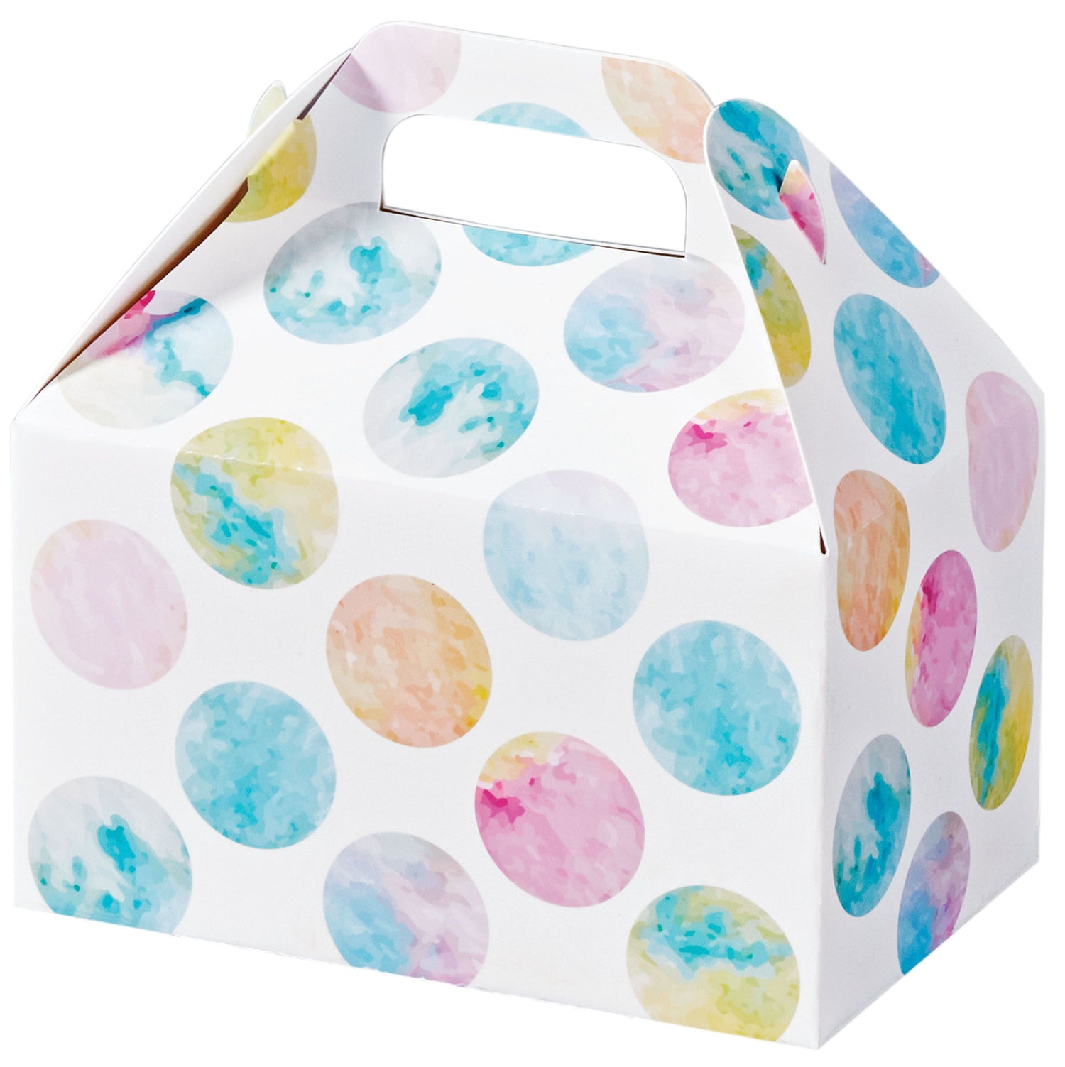 Watercolor Dots - Party Favor Gable Box - 6 x 3-3/4 x 3-1/2"