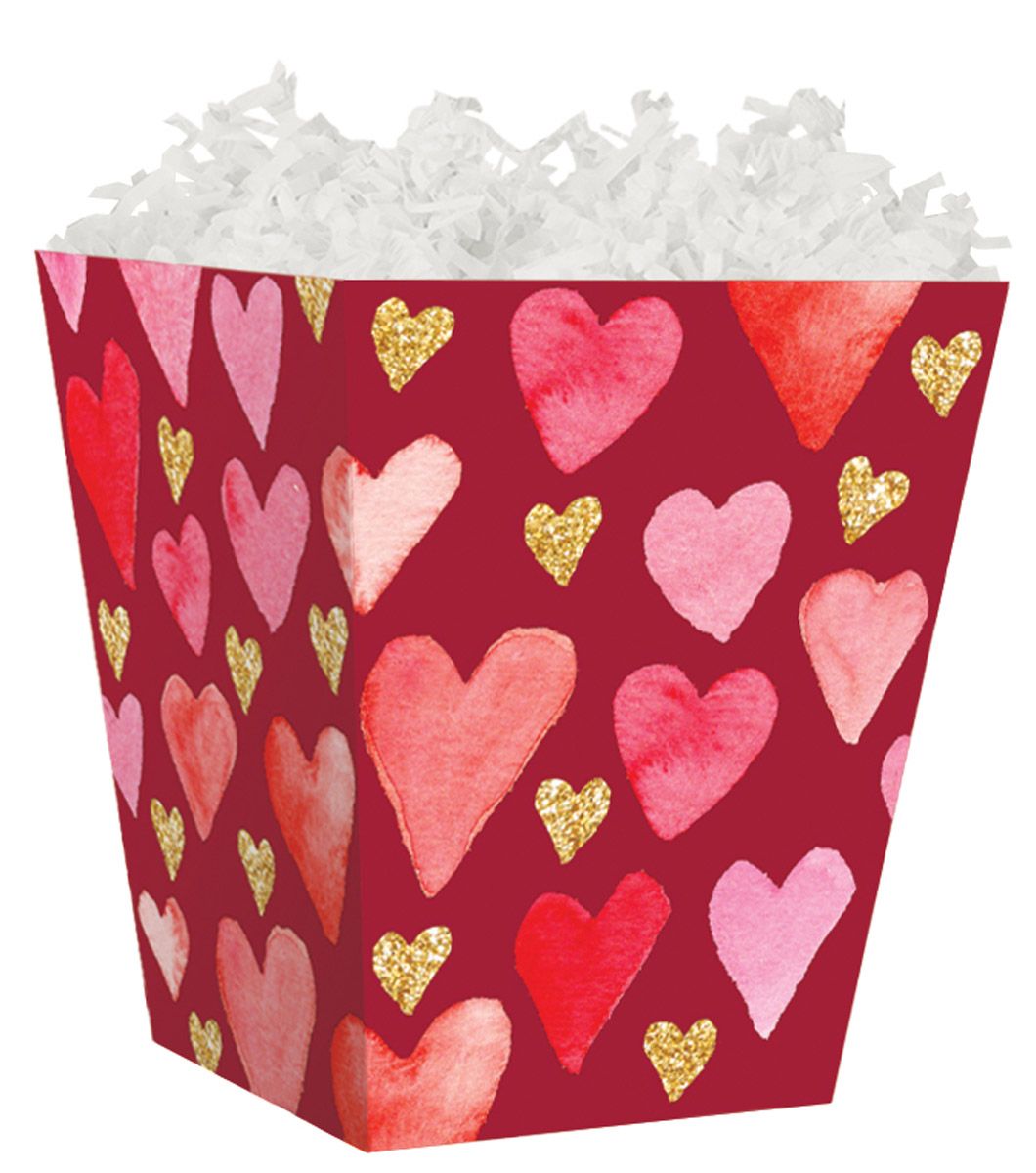 Sparkling Hearts - Sweet Treat Boxes - 4 x 4 x 4-1/2"