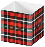 Christmas Plaid - Square Party Favor Gift Box - 3-3/4 x 3-3/4 x 3-3/4"