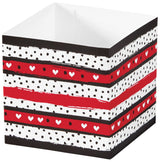 Hearts & Dots - Square Party Favor Gift Box - 3-3/4 x 3-3/4 x 3-3/4"