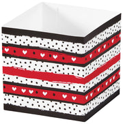Hearts & Dots - Square Party Favor Gift Box - 3-3/4 x 3-3/4 x 3-3/4"