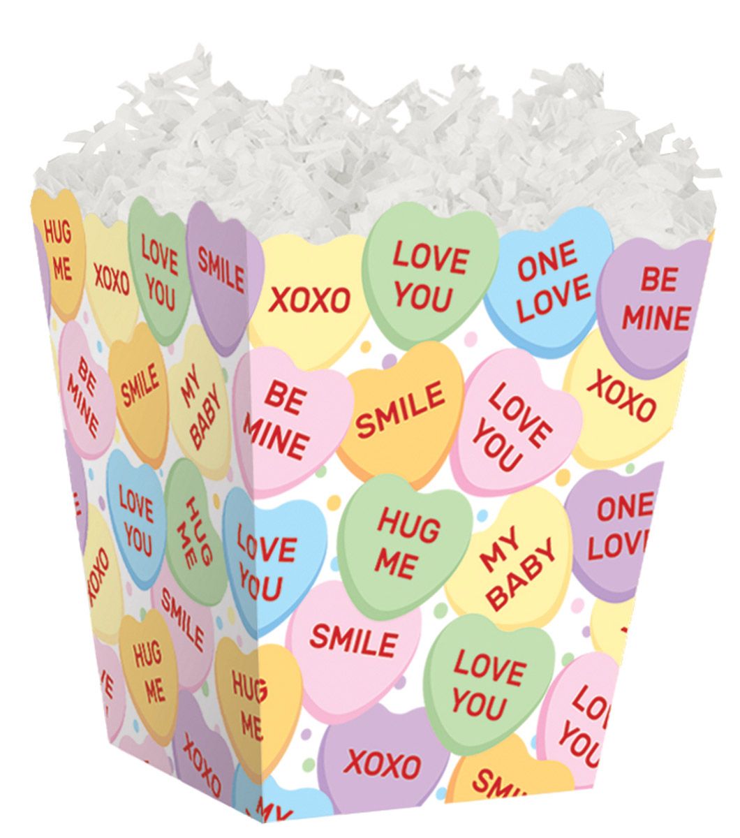 Conversation Hearts - Sweet Treat Boxes - 4 x 4 x 4-1/2"