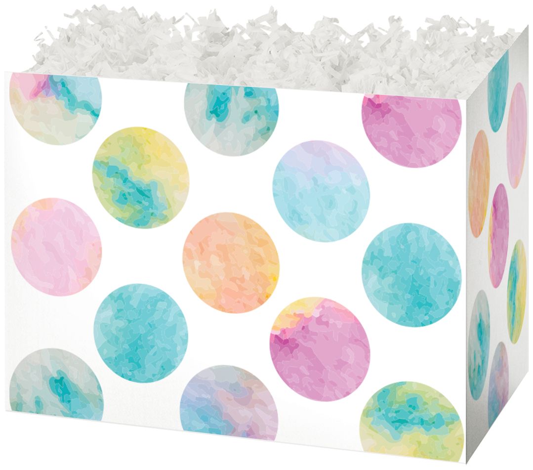 Watercolor Dots - Basket Box - 6-3/4 x 4 x 5"