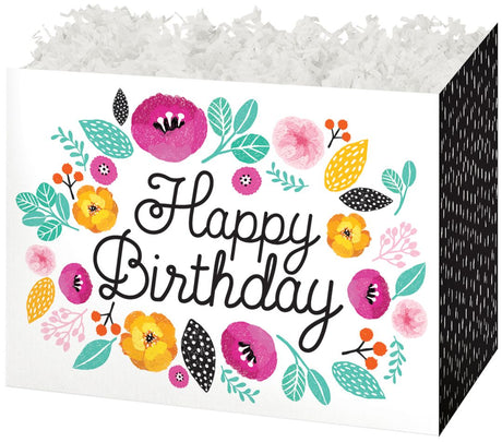 Birthday Flower - Basket Box - 10-1/4 x 6 x 7-1/2"