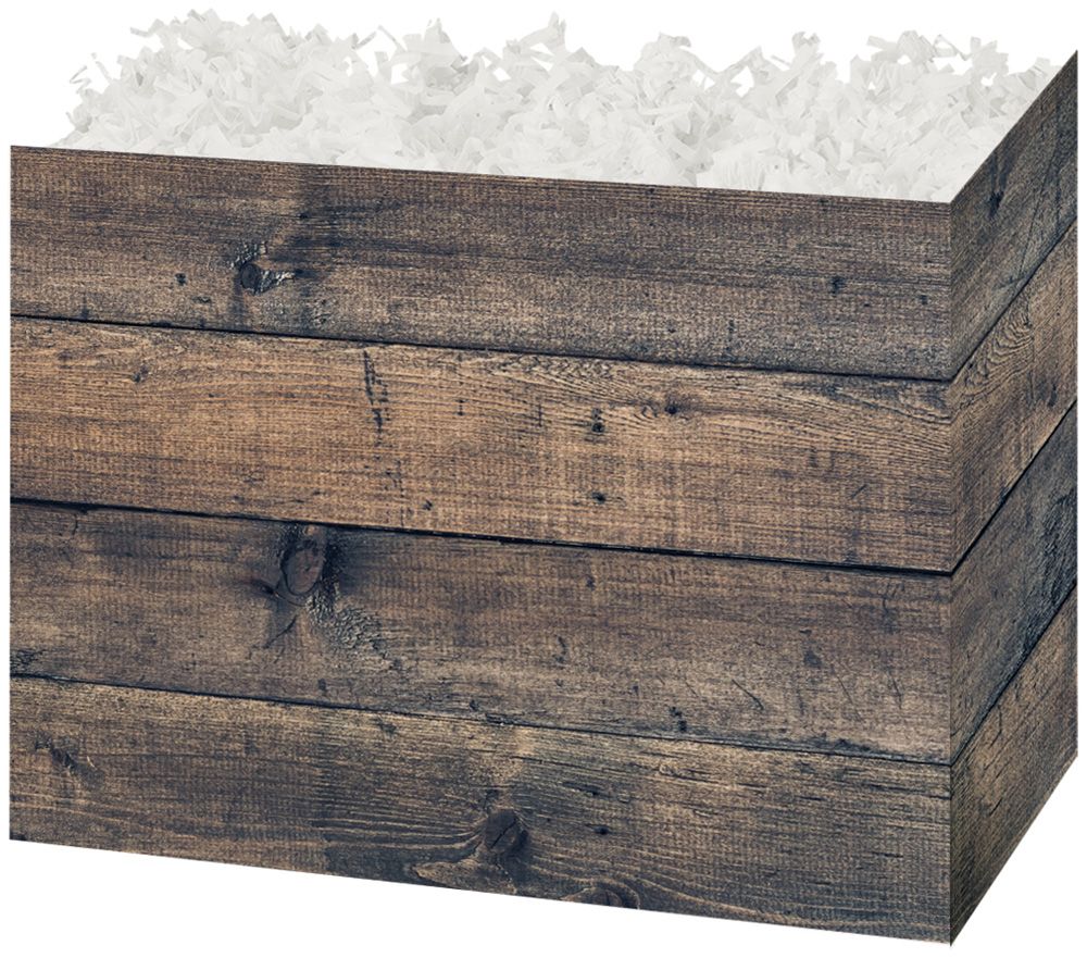 Rustic Wood - Basket Box - 6-3/4 x 4 x 5"