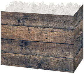 Rustic Wood - Basket Box - 6-3/4 x 4 x 5"