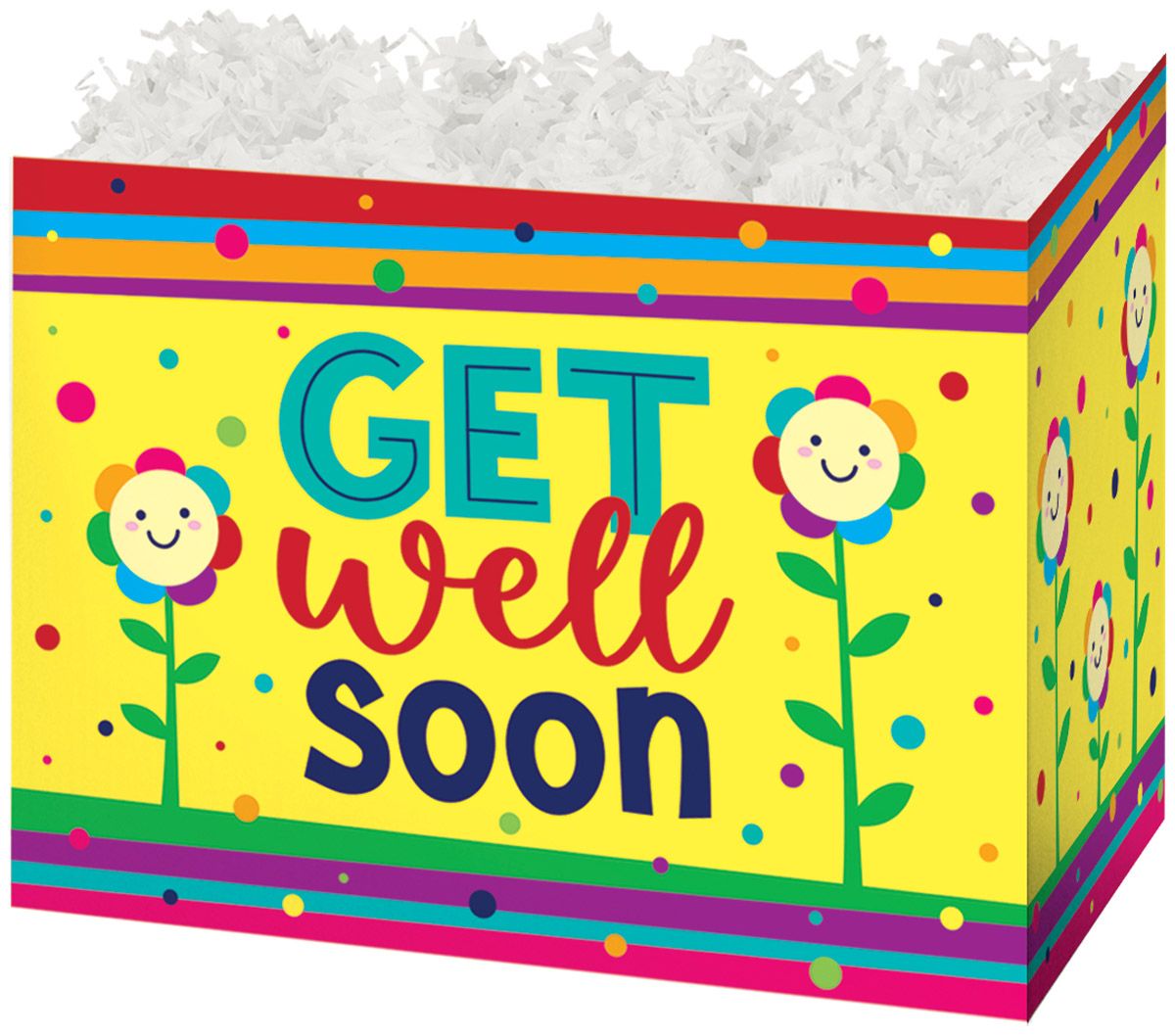 Get Well Flowers - Basket Box - 10-1/4 x 6 x 7-1/2"
