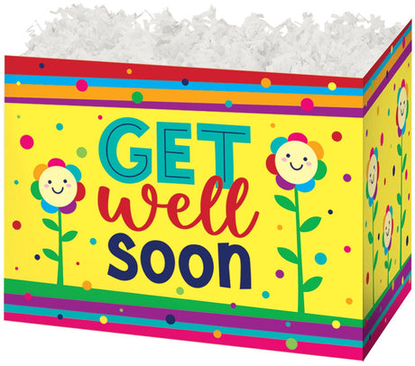 Get Well Flowers - Basket Box - 10-1/4 x 6 x 7-1/2"