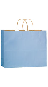 Country Blue shadow stripe matte shopping bag, 16 x 6 x 13"
