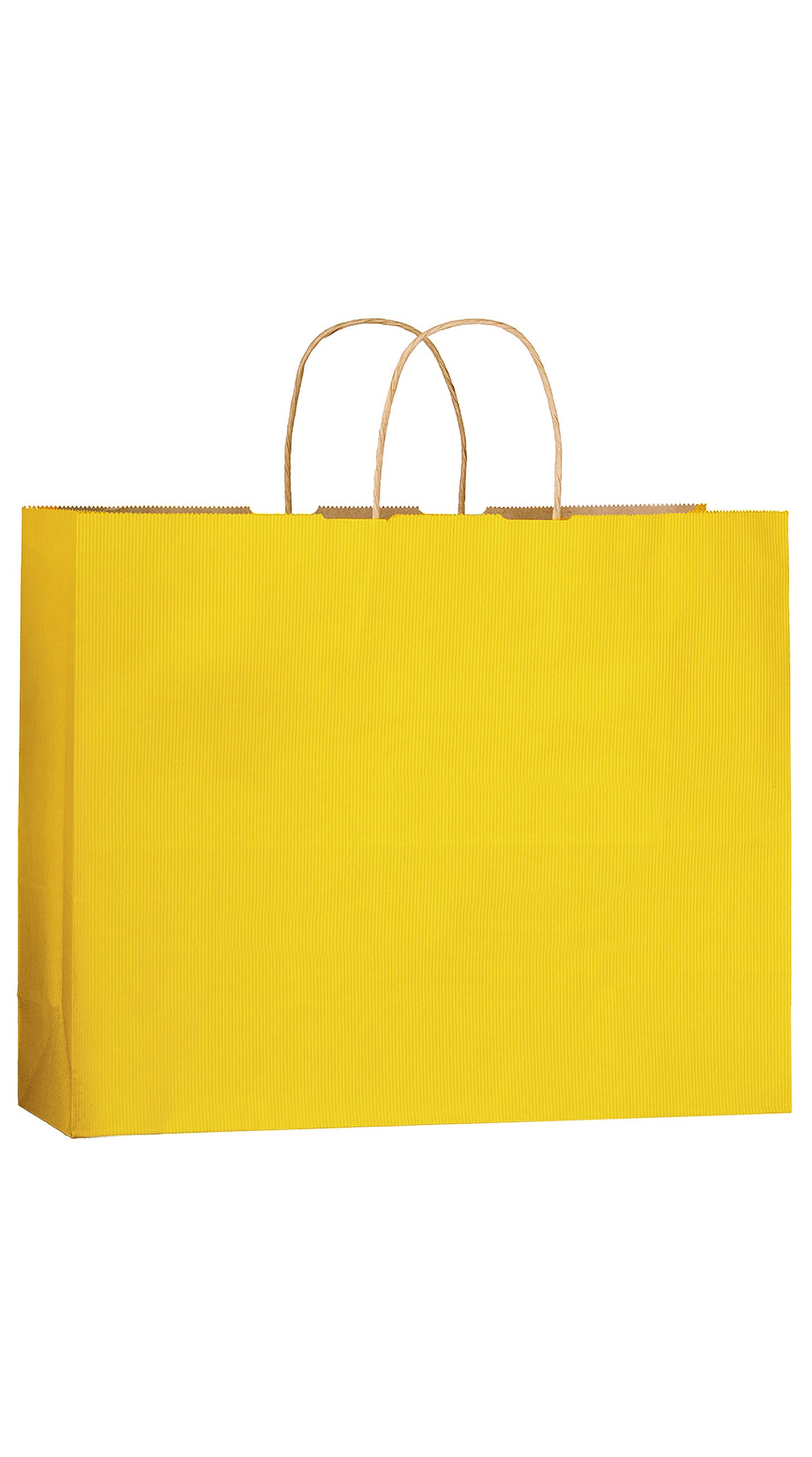 Yellow shadow stripe matte shopping bag, 16 x 6 x 13"