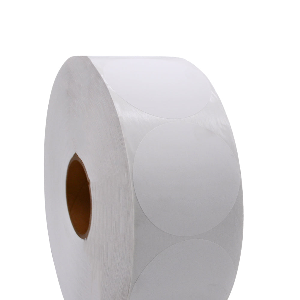 4" x 4" Matte White Round Labels - 6,240 Stickers
