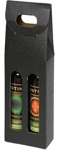 Black Embossed - 2 Bottle Carrier - 200 ml. - 4-1/4 x 2-1/8 x 12" (200ml)