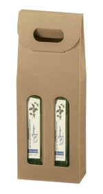 Natural Kraft - Smooth Finish - 2 Bottle Carrier - 200 ml. - 4-1/4 x 2-1/8 x 12" (200ml)
