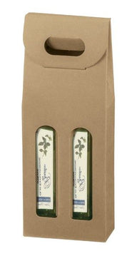 Natural Kraft - Smooth Finish - 2 Bottle Carrier - 200 ml. - 4-1/4 x 2-1/8 x 12" (200ml)