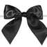 Black - Satin Bow with Twist Tie - 4" Width Bow - 6" Clear Twist Tie
