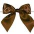 Brown - Satin Bow with Twist Tie - 4" Width Bow - 6" Clear Twist Tie
