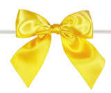 Daffodil - Satin Bow with Twist Tie - 4" Width Bow - 6" Clear Twist Tie