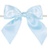 Light Blue - Satin Bow with Twist Tie - 4" Width Bow - 6" Clear Twist Tie