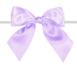 Light Orchid - Satin Bow with Twist Tie - 4" Width Bow - 6" Clear Twist Tie