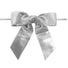 Silver Metallic - Metallic Bow with Twist Tie - 4" Width Bow - 6" Silver Twist Tie