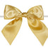 Old Gold - Satin Bow with Twist Tie - 4" Width Bow - 6" Clear Twist Tie