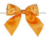 Torrid Orange - Satin Bow with Twist Tie - 4" Width Bow - 6" Clear Twist Tie