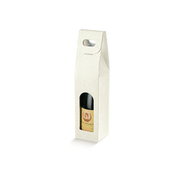 White Embossed (Bubble Texture) - 1 Bottle Carrier - 3-1/2 x 3-1/2 x 15"