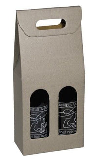 Gray (Groove Texture) - 2 Bottle Carrier - 7-1/4 x 3-1/2 x 13-3/8"