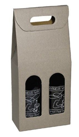 Gray (Groove Texture) - 2 Bottle Carrier - 7-1/4 x 3-1/2 x 13-3/8"