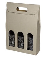 Gray (Groove Texture) - 3 Bottle Carrier - 10-5/8 x 3-1/2 x 15-3/4"