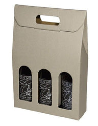 Gray (Groove Texture) - 3 Bottle Carrier - 10-5/8 x 3-1/2 x 15-3/4"