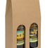 Natural Kraft (Smooth Finish) - 2 Bottle Carrier - 7 x 3-1/2 x 15-3/4"