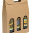 Natural Kraft (Smooth Finish) - 3 Bottle Carrier - 10-5/8 x 3-1/2 x 15-3/4"