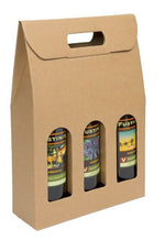 Natural Kraft (Smooth Finish) - 3 Bottle Carrier - 10-5/8 x 3-1/2 x 15-3/4"