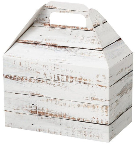 Distressed White Wood - Gable Box - 8-1/2 x 5 x 5-1/2"