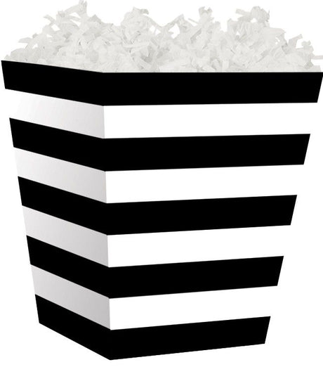 Black & White Stripes - Sweet Treat Boxes - 4 x 4 x 4-1/2"