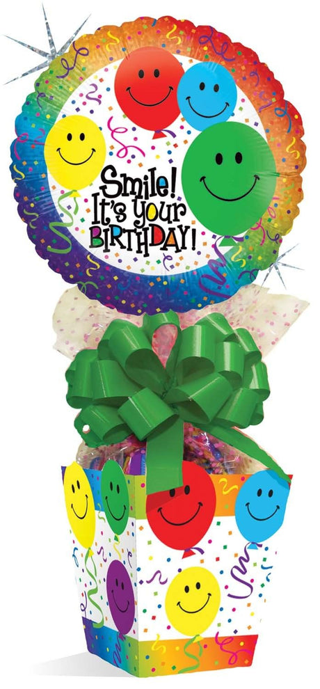 Smiley Balloons - Sweet Treat Boxes - 4 x 4 x 4-1/2"