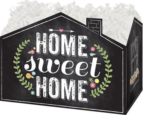 Chalkboard Home Sweet Home - Basket Box - 10-1/4 x 6 x 7-1/2"