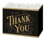 Black & Gold Thanks - Basket Box - 10-1/4 x 6 x 7-1/2"