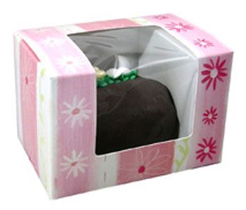 Daisy Stripes Window - Egg Mold Candy Box - (1/2 lb) 4-5/8 x 3-1/8 x 3-1/8"