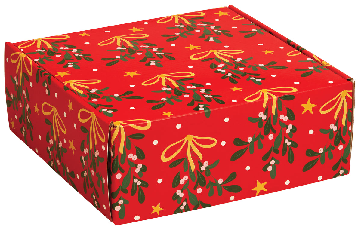 Mistletoe Bows - Decorative Mailer - 8 x 8 x 3"