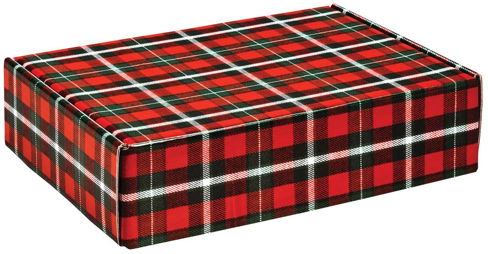 Christmas Plaid - Decorative Mailer - 12 x 9 x 3"