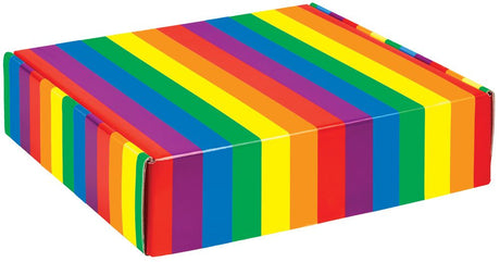 Rainbow Stripes - Decorative Mailer - 12 x 12 x 3"