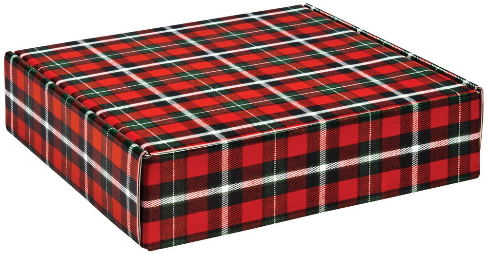 Christmas Plaid - Decorative Mailer - 12 x 12 x 3"