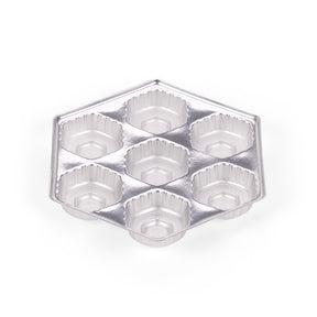 Silver - Hexagonal Candy Tray - (Hex - 7 Pc.) 4-1/4 x 5 x 5/8"