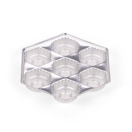 Silver - Hexagonal Candy Tray - (Hex - 7 Pc.) 4-1/4 x 5 x 5/8"