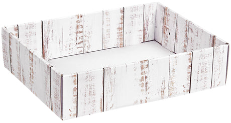 Distressed White Wood - Decorative Trays - 12 x 9 x 3"