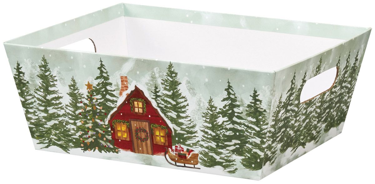 Christmas Cottage - Market Tray - 12 x 9-1/2 x 4-1/2"