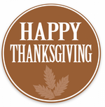 Thanksgiving - Decorative Label - 2" Round