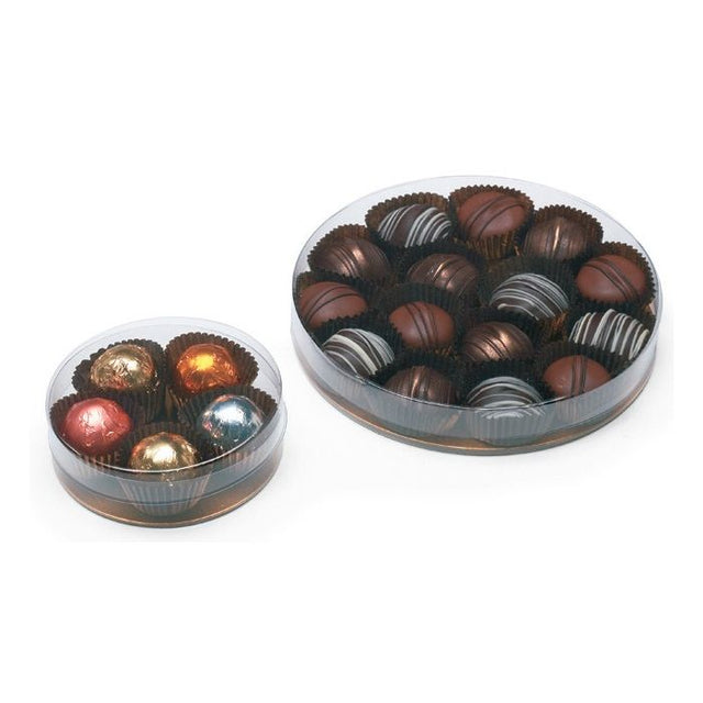 Clear Round Boxes with Gold Base